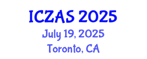 International Conference on Zoology and Animal Science (ICZAS) July 19, 2025 - Toronto, Canada