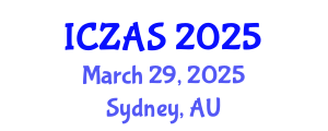International Conference on Zoology and Animal Science (ICZAS) March 29, 2025 - Sydney, Australia