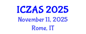 International Conference on Zoology and Animal Science (ICZAS) November 11, 2025 - Rome, Italy