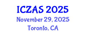 International Conference on Zoology and Animal Science (ICZAS) November 29, 2025 - Toronto, Canada