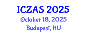 International Conference on Zoology and Animal Science (ICZAS) October 18, 2025 - Budapest, Hungary