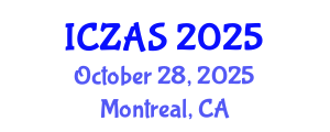 International Conference on Zoology and Animal Science (ICZAS) October 28, 2025 - Montreal, Canada