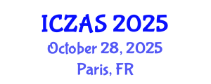International Conference on Zoology and Animal Science (ICZAS) October 28, 2025 - Paris, France