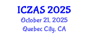 International Conference on Zoology and Animal Science (ICZAS) October 21, 2025 - Quebec City, Canada