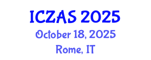 International Conference on Zoology and Animal Science (ICZAS) October 18, 2025 - Rome, Italy