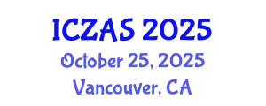 International Conference on Zoology and Animal Science (ICZAS) October 25, 2025 - Vancouver, Canada