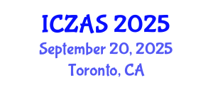International Conference on Zoology and Animal Science (ICZAS) September 20, 2025 - Toronto, Canada