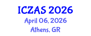 International Conference on Zoology and Animal Science (ICZAS) April 06, 2026 - Athens, Greece International Conference on Zoology and Animal Science (ICZAS) April 06, 2026 - Athens, Greece