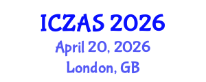 International Conference on Zoology and Animal Science (ICZAS) April 20, 2026 - London, United Kingdom International Conference on Zoology and Animal Science (ICZAS) April 20, 2026 - London, United Kingdom