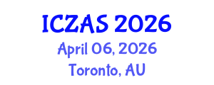 International Conference on Zoology and Animal Science (ICZAS) April 06, 2026 - Toronto, Australia International Conference on Zoology and Animal Science (ICZAS) April 06, 2026 - Toronto, Australia