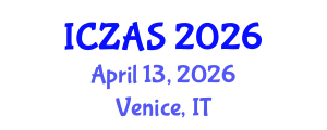 International Conference on Zoology and Animal Science (ICZAS) April 13, 2026 - Venice, Italy International Conference on Zoology and Animal Science (ICZAS) April 13, 2026 - Venice, Italy