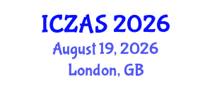 International Conference on Zoology and Animal Science (ICZAS) August 19, 2026 - London, United Kingdom International Conference on Zoology and Animal Science (ICZAS) August 19, 2026 - London, United Kingdom