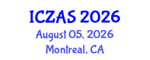International Conference on Zoology and Animal Science (ICZAS) August 05, 2026 - Montreal, Canada International Conference on Zoology and Animal Science (ICZAS) August 05, 2026 - Montreal, Canada