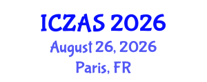 International Conference on Zoology and Animal Science (ICZAS) August 26, 2026 - Paris, France International Conference on Zoology and Animal Science (ICZAS) August 26, 2026 - Paris, France