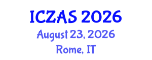 International Conference on Zoology and Animal Science (ICZAS) August 23, 2026 - Rome, Italy International Conference on Zoology and Animal Science (ICZAS) August 23, 2026 - Rome, Italy