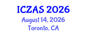 International Conference on Zoology and Animal Science (ICZAS) August 14, 2026 - Toronto, Canada International Conference on Zoology and Animal Science (ICZAS) August 14, 2026 - Toronto, Canada