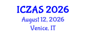 International Conference on Zoology and Animal Science (ICZAS) August 12, 2026 - Venice, Italy International Conference on Zoology and Animal Science (ICZAS) August 12, 2026 - Venice, Italy