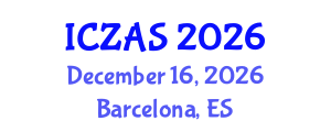 International Conference on Zoology and Animal Science (ICZAS) December 16, 2026 - Barcelona, Spain International Conference on Zoology and Animal Science (ICZAS) December 16, 2026 - Barcelona, Spain