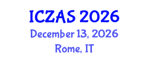 International Conference on Zoology and Animal Science (ICZAS) December 13, 2026 - Rome, Italy