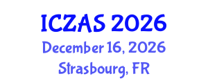 International Conference on Zoology and Animal Science (ICZAS) December 16, 2026 - Strasbourg, France International Conference on Zoology and Animal Science (ICZAS) December 16, 2026 - Strasbourg, France