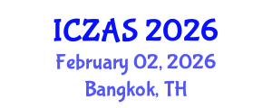 International Conference on Zoology and Animal Science (ICZAS) February 02, 2026 - Bangkok, Thailand International Conference on Zoology and Animal Science (ICZAS) February 02, 2026 - Bangkok, Thailand