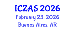 International Conference on Zoology and Animal Science (ICZAS) February 23, 2026 - Buenos Aires, Argentina International Conference on Zoology and Animal Science (ICZAS) February 23, 2026 - Buenos Aires, Argentina