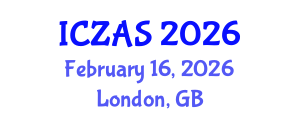 International Conference on Zoology and Animal Science (ICZAS) February 16, 2026 - London, United Kingdom International Conference on Zoology and Animal Science (ICZAS) February 16, 2026 - London, United Kingdom