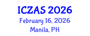 International Conference on Zoology and Animal Science (ICZAS) February 16, 2026 - Manila, Philippines