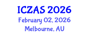 International Conference on Zoology and Animal Science (ICZAS) February 02, 2026 - Melbourne, Australia International Conference on Zoology and Animal Science (ICZAS) February 02, 2026 - Melbourne, Australia