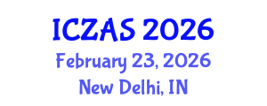 International Conference on Zoology and Animal Science (ICZAS) February 23, 2026 - New Delhi, India International Conference on Zoology and Animal Science (ICZAS) February 23, 2026 - New Delhi, India