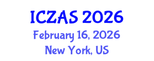 International Conference on Zoology and Animal Science (ICZAS) February 16, 2026 - New York, United States