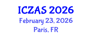 International Conference on Zoology and Animal Science (ICZAS) February 23, 2026 - Paris, France International Conference on Zoology and Animal Science (ICZAS) February 23, 2026 - Paris, France