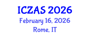 International Conference on Zoology and Animal Science (ICZAS) February 16, 2026 - Rome, Italy International Conference on Zoology and Animal Science (ICZAS) February 16, 2026 - Rome, Italy