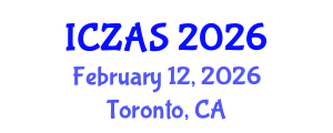 International Conference on Zoology and Animal Science (ICZAS) February 12, 2026 - Toronto, Canada International Conference on Zoology and Animal Science (ICZAS) February 12, 2026 - Toronto, Canada