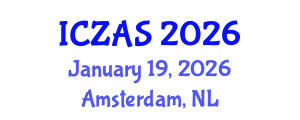 International Conference on Zoology and Animal Science (ICZAS) January 19, 2026 - Amsterdam, Netherlands International Conference on Zoology and Animal Science (ICZAS) January 19, 2026 - Amsterdam, Netherlands