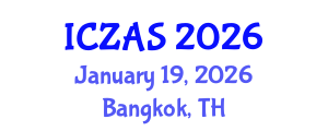 International Conference on Zoology and Animal Science (ICZAS) January 19, 2026 - Bangkok, Thailand International Conference on Zoology and Animal Science (ICZAS) January 19, 2026 - Bangkok, Thailand
