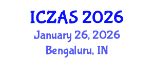 International Conference on Zoology and Animal Science (ICZAS) January 26, 2026 - Bengaluru, India International Conference on Zoology and Animal Science (ICZAS) January 26, 2026 - Bengaluru, India