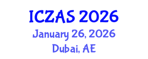 International Conference on Zoology and Animal Science (ICZAS) January 26, 2026 - Dubai, United Arab Emirates International Conference on Zoology and Animal Science (ICZAS) January 26, 2026 - Dubai, United Arab Emirates