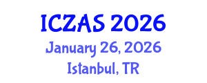 International Conference on Zoology and Animal Science (ICZAS) January 26, 2026 - Istanbul, Turkey International Conference on Zoology and Animal Science (ICZAS) January 26, 2026 - Istanbul, Turkey