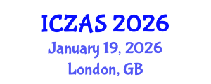 International Conference on Zoology and Animal Science (ICZAS) January 19, 2026 - London, United Kingdom International Conference on Zoology and Animal Science (ICZAS) January 19, 2026 - London, United Kingdom