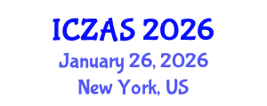 International Conference on Zoology and Animal Science (ICZAS) January 26, 2026 - New York, United States