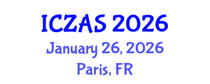 International Conference on Zoology and Animal Science (ICZAS) January 26, 2026 - Paris, France International Conference on Zoology and Animal Science (ICZAS) January 26, 2026 - Paris, France