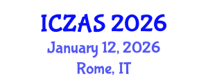 International Conference on Zoology and Animal Science (ICZAS) January 12, 2026 - Rome, Italy International Conference on Zoology and Animal Science (ICZAS) January 12, 2026 - Rome, Italy