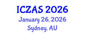 International Conference on Zoology and Animal Science (ICZAS) January 26, 2026 - Sydney, Australia
