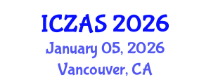 International Conference on Zoology and Animal Science (ICZAS) January 05, 2026 - Vancouver, Canada International Conference on Zoology and Animal Science (ICZAS) January 05, 2026 - Vancouver, Canada