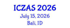 International Conference on Zoology and Animal Science (ICZAS) July 15, 2026 - Bali, Indonesia International Conference on Zoology and Animal Science (ICZAS) July 15, 2026 - Bali, Indonesia
