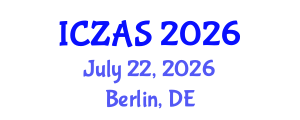 International Conference on Zoology and Animal Science (ICZAS) July 22, 2026 - Berlin, Germany International Conference on Zoology and Animal Science (ICZAS) July 22, 2026 - Berlin, Germany