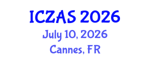 International Conference on Zoology and Animal Science (ICZAS) July 10, 2026 - Cannes, France International Conference on Zoology and Animal Science (ICZAS) July 10, 2026 - Cannes, France