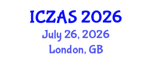 International Conference on Zoology and Animal Science (ICZAS) July 26, 2026 - London, United Kingdom