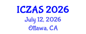 International Conference on Zoology and Animal Science (ICZAS) July 12, 2026 - Ottawa, Canada International Conference on Zoology and Animal Science (ICZAS) July 12, 2026 - Ottawa, Canada